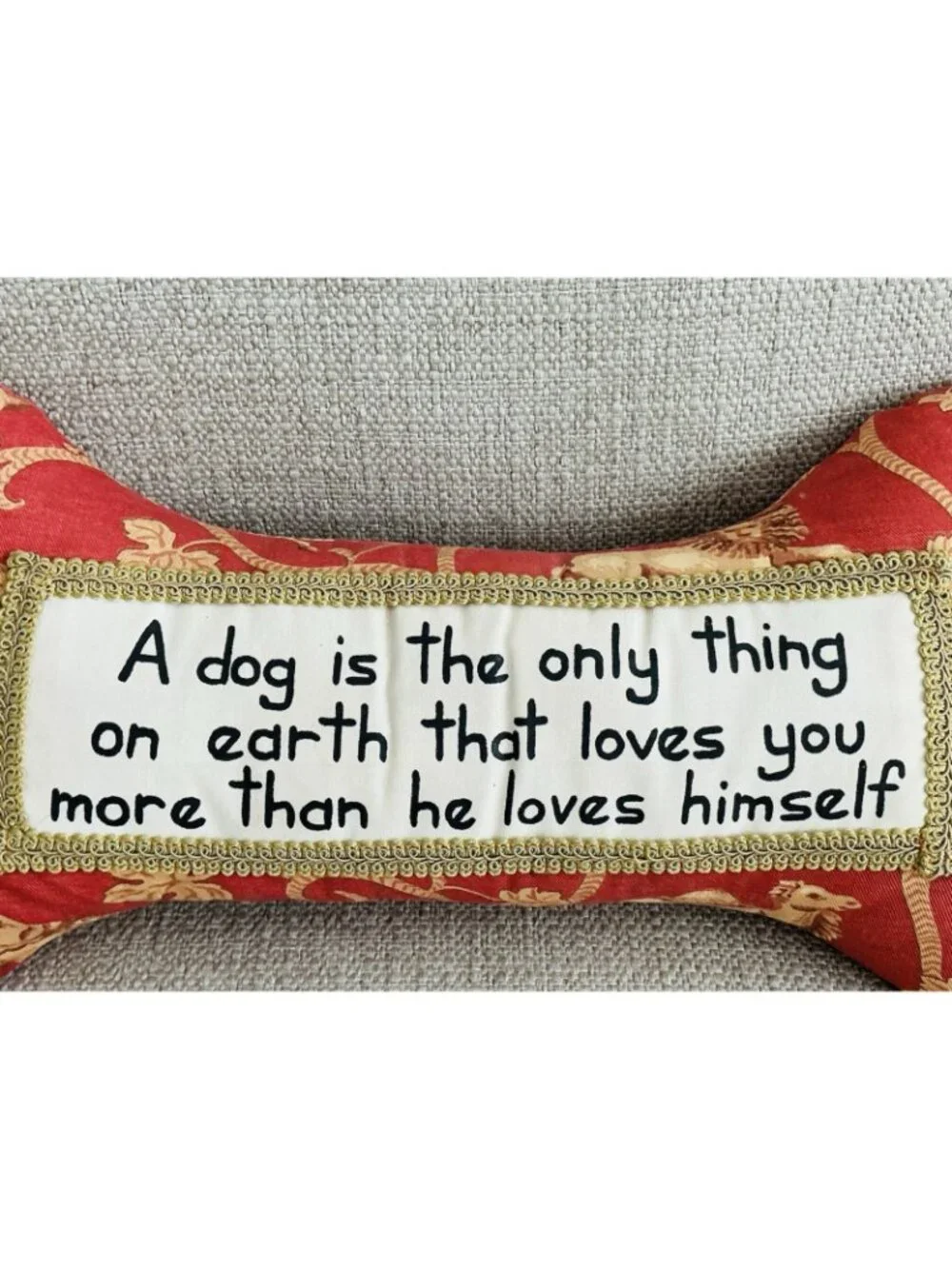 Custom Dog Lover Quote Bone Shaped Throw Pillow Animal Print 18in